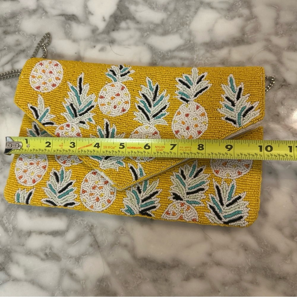 BEADED Boutique Summer Pineapple Bag Purse Chain Crossbody Handbag Tropical - Picture 6 of 8